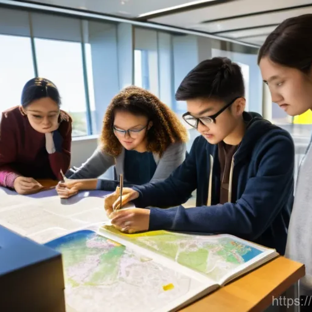 환경기사 학습 스케줄 - **Academic Foundations and Collaborative Learning:** A brightly lit, modern university study area wi...