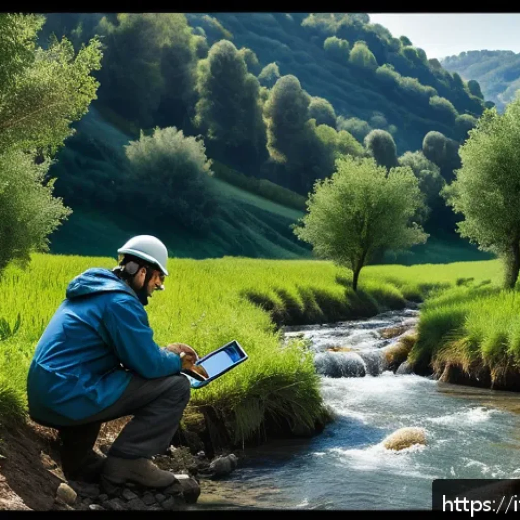 환경직 채용 트렌드 - A highly detailed scene of a natural resource management specialist at work in a lush Italian forest...